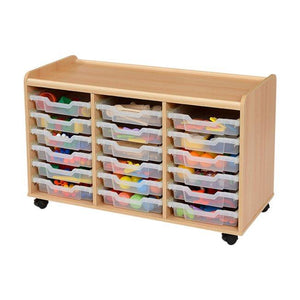 18 Clear Plastic Shallow Tray Storage Unit