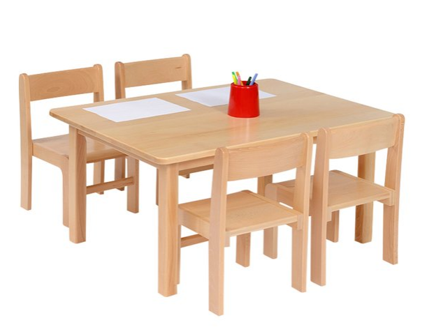 Solid Beech Rectanglular Table and chairs
