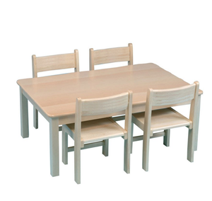 Rectangular beech table and chairs