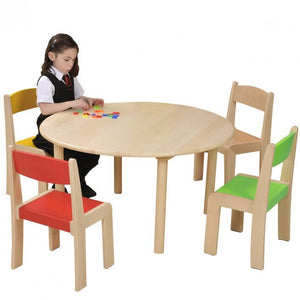 Round Beech Table in use